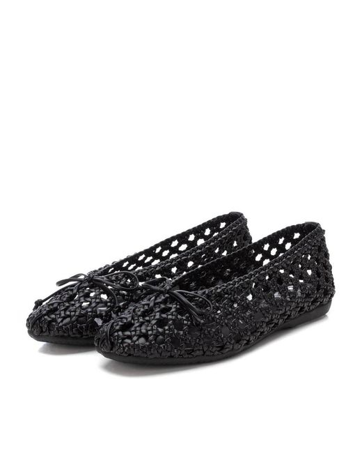 Xti Black Braided Ballet Flats By