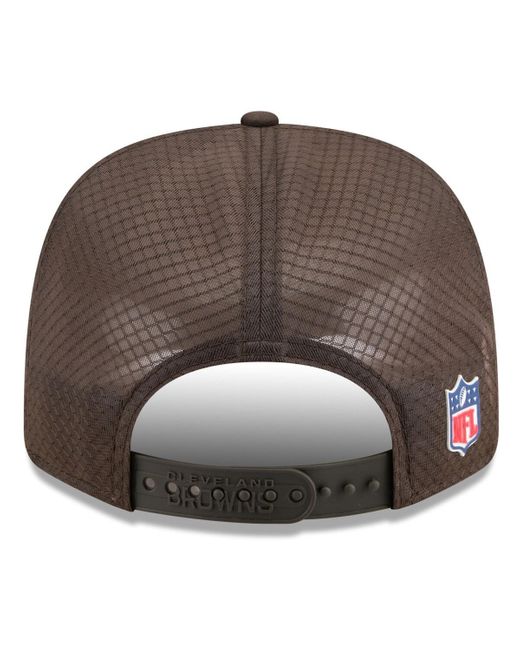 KTZ Brown Cleveland S 2025 Sideline 9seventy Trucker Adjustable Hat for men