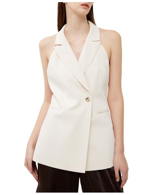 French Connection White Harrie Halter-neck Waistcoat
