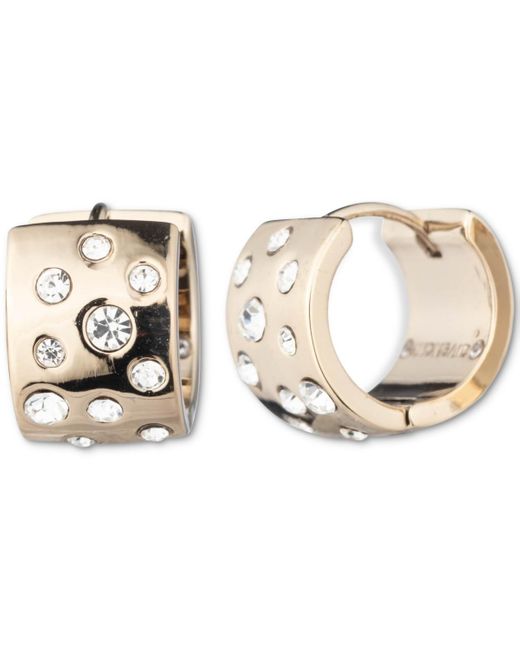 Givenchy Metallic Gold-tone Crystal Scattered Extra Small Hoop Earrings