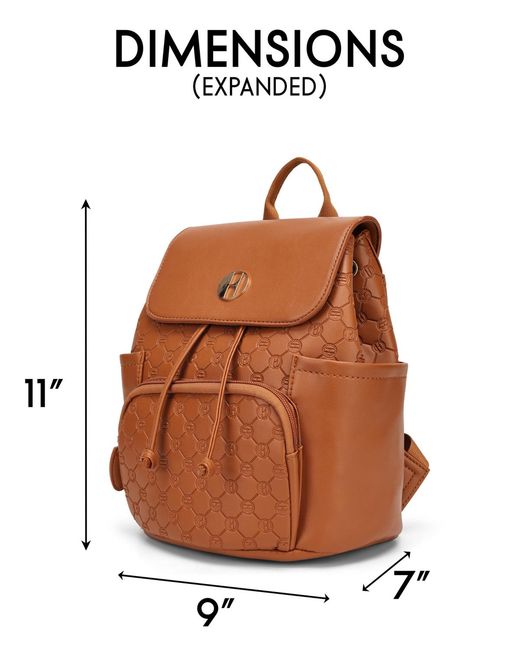 Elle Brown Compass 11" Monogram Mini Backpack