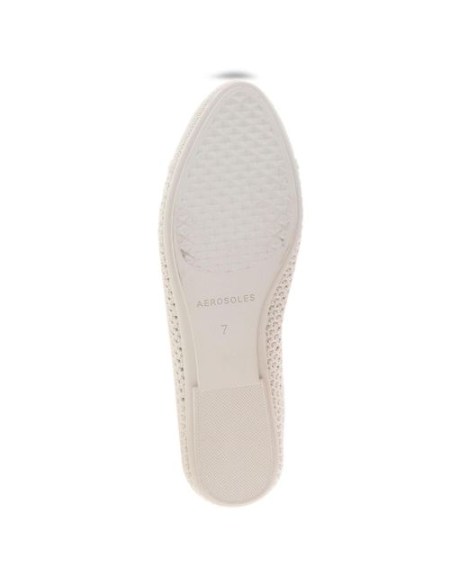 Aerosoles White Annelie Round Toe Ballet Flats