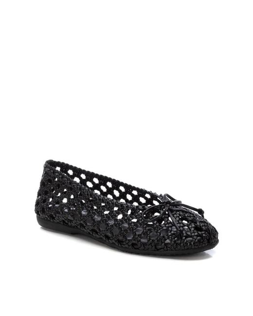 Xti Black Braided Ballet Flats By