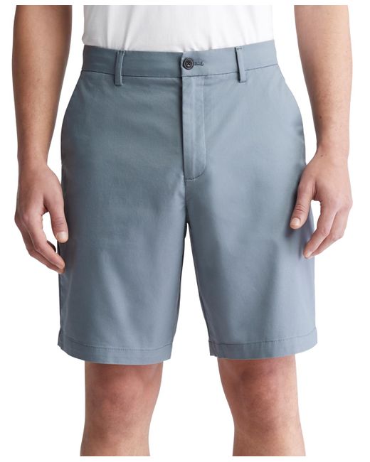 Calvin Klein Blue Refined Slim Fit 9" Shorts for men