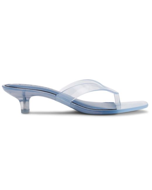 Steve Madden Blue Tracie-j Kitten-heel Jelly Thong Sandals