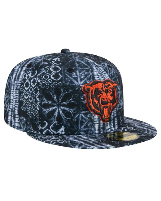 KTZ Blue Chicago Bears Shibori 59fifty Fitted Hat for men