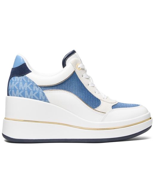 Michael Kors Blue Michael Emmy Wedge Trainer Sneakers