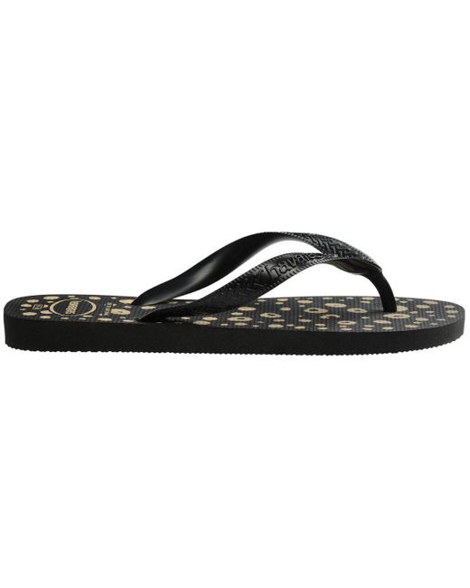 Havaianas Black Top Animals Round Toe Sandals