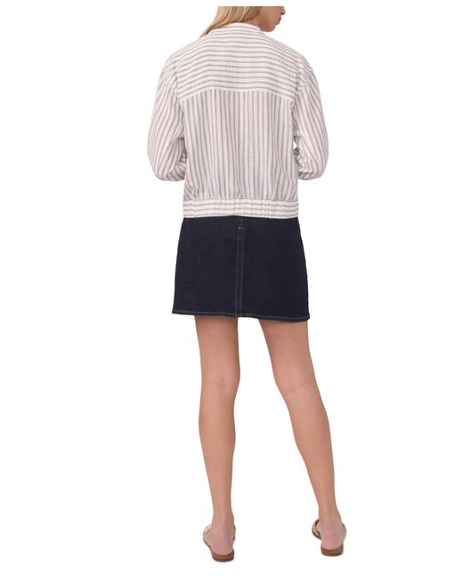 Vince Camuto White Snap Front Bomber Jacket