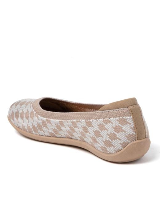 Dearfoams White Misty Ballet Flat Lightweight Slip Ons