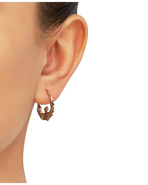 Macy's Metallic Two-tone Claddagh Hoop Earrings