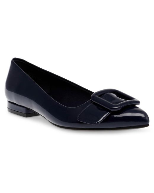 Anne Klein Blue Kalea Pointed Toe Buckle Flats