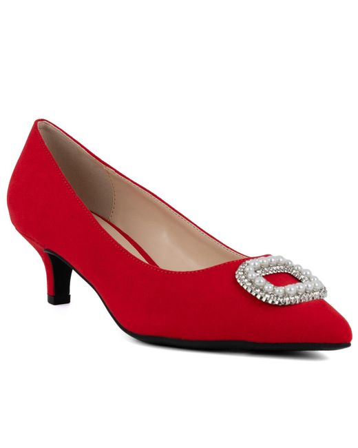 Jones New York Charmer Kitten Heel Dress Pumps in Red | Lyst Jones New York Charmer Kitten Heel Dress Pumps in Red | Lyst