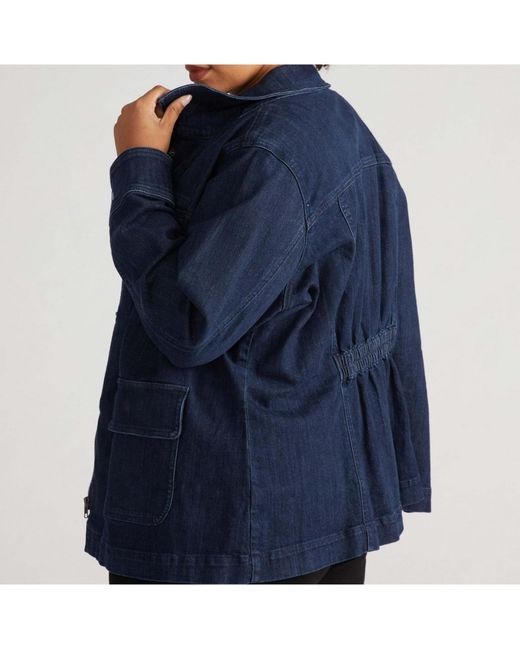UNIVERSAL STANDARD Blue Plus Size Denim Utility Jacket