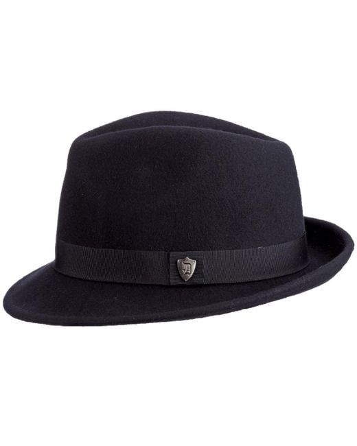 Scala Black Felt Snap Brim Hat for men