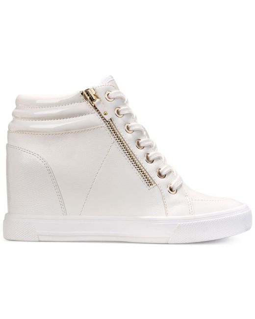 aldo white wedge sneakers