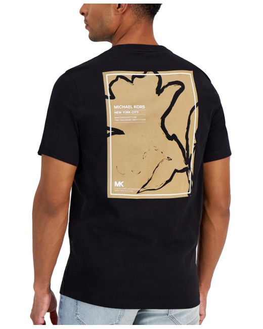 Michael Kors Black Short Sleeve Floral Graphic T-shirt for men