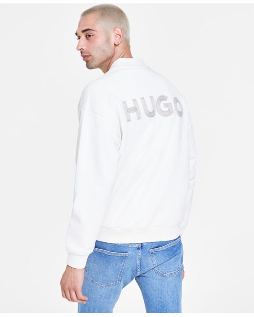HUGO White By Boss Oversized French Terry Logo Jacket for men