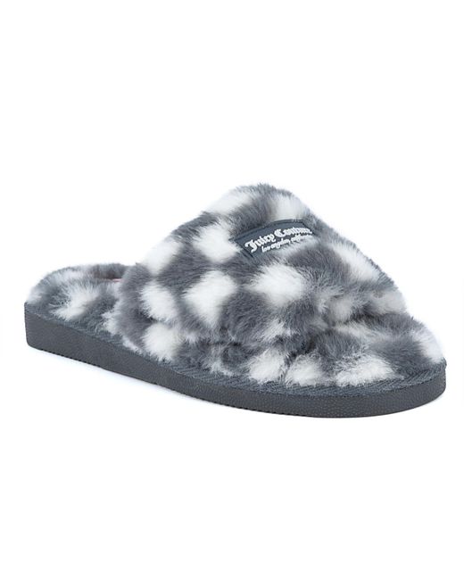 Juicy Couture Gray Hiero Slip-on Checkered Slippers
