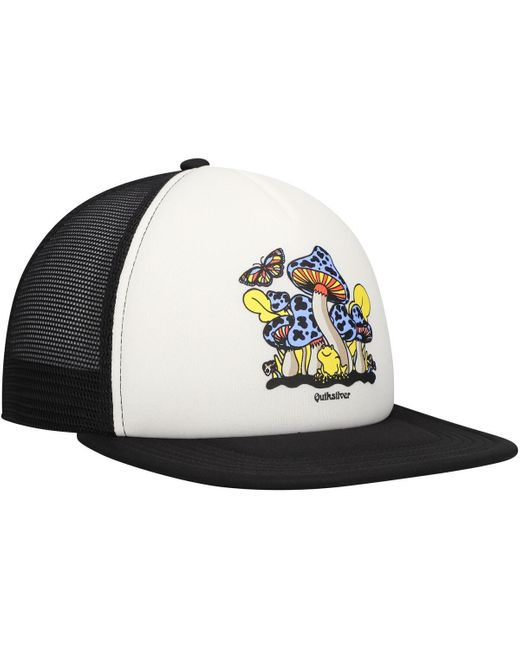 Quiksilver White/black Tripson Trucker Snapback Hat for men