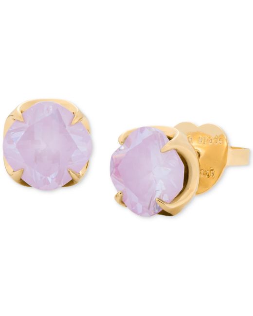 Kate Spade Pink Gold-tone Color Cubic Zirconia Stud Earrings