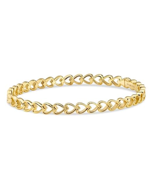 DEVATA Metallic Open Heart Bangle Bracelet