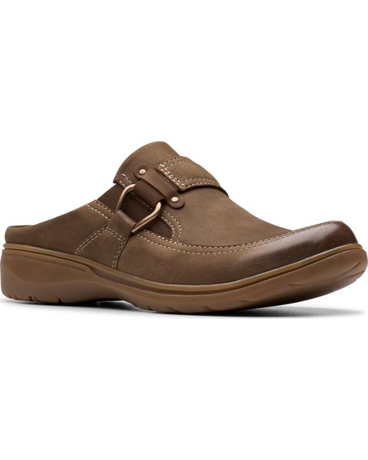 Clarks Brown Carleigh Viola Round Toe Mules