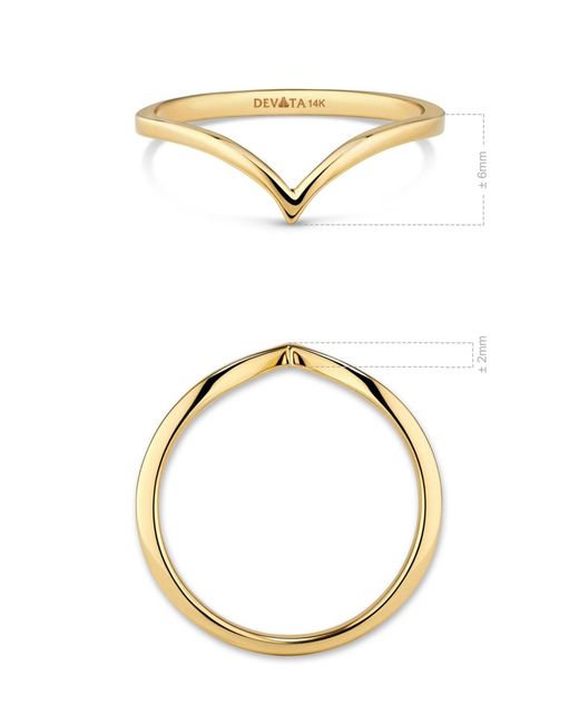 DEVATA Metallic Chevron Ring