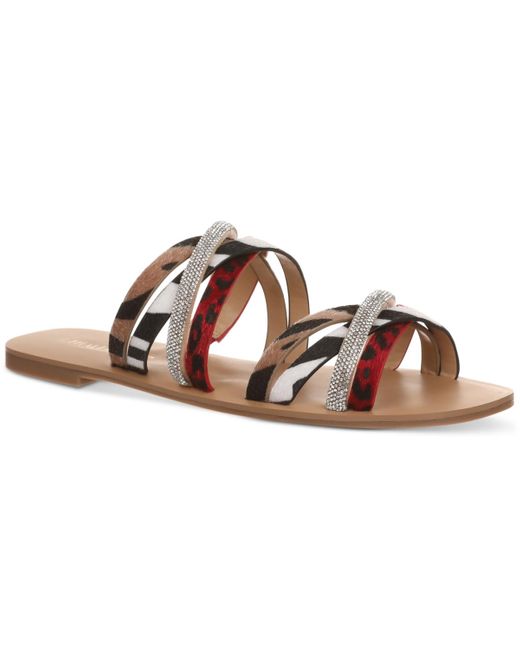 Thalia Sodi Brown Nari Slip-on Flat Sandals