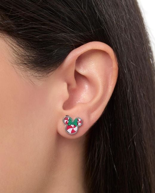 Disney White Holiday Stud Earring Set