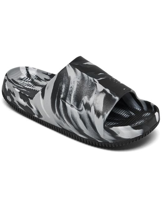 Nike Black Calm Marbled Slide Sandals From Finish Line for men