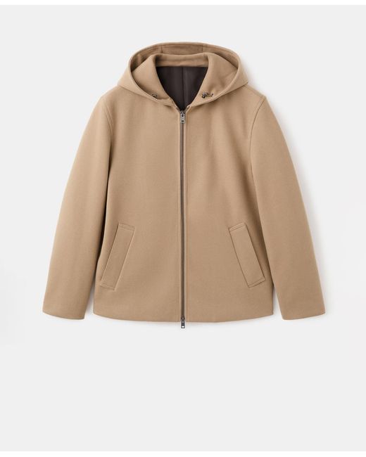 Mango Natural Hood Wool Jacket for men
