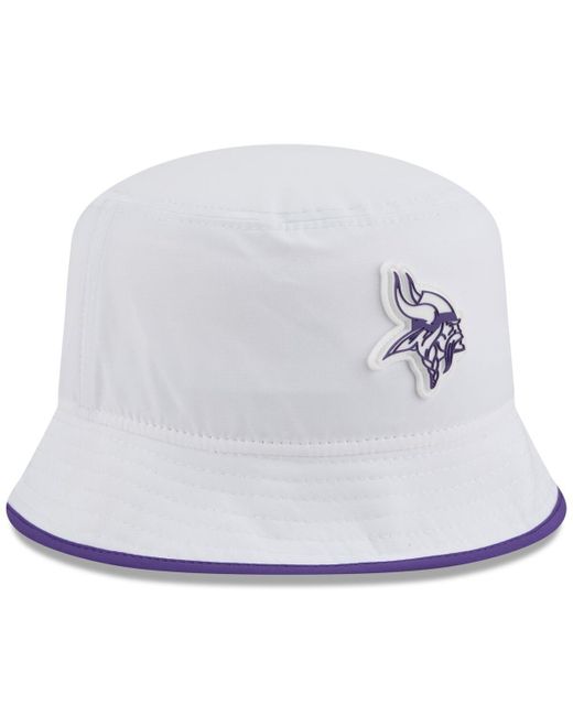 KTZ White Minnesota Vikings 2025 Nfl Training Camp Stretch Bucket Hat for men