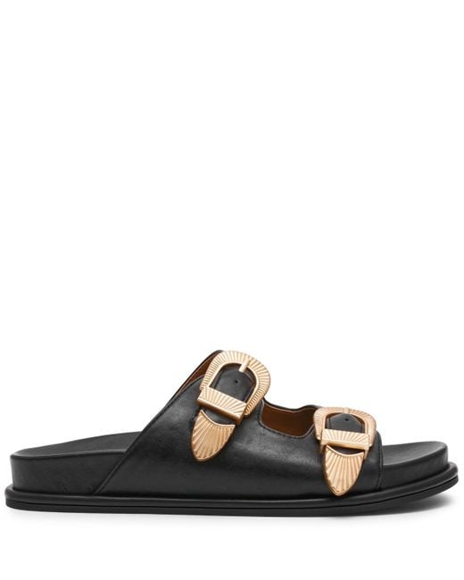 Dolce Vita Brown Percy Double Buckle Footbed Sandals
