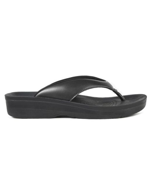 AEROTHOTIC Black Ravine Orthotic Thong Sandals