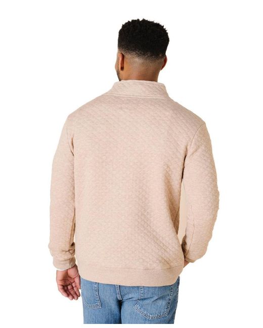 Hope & Henry Blue Quilted Half Zip Pullover for men
