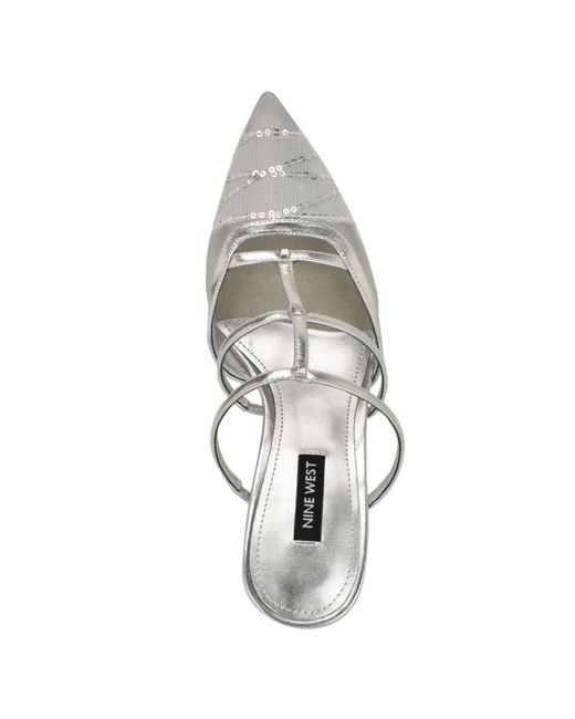 Nine West White Tianala Caged Slip-on Stiletto Pumps