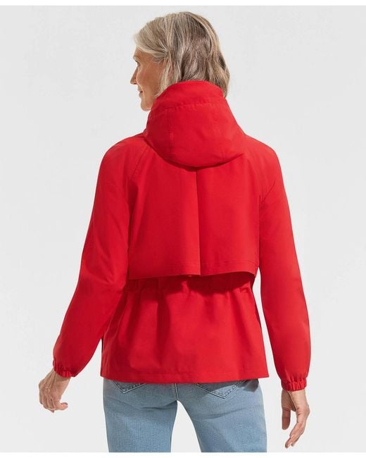 Lands' End Red Squall Packable Rain Jacket