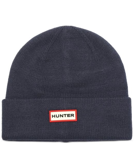 Hunter Blue Play Essential Cuffed Logo Beanie