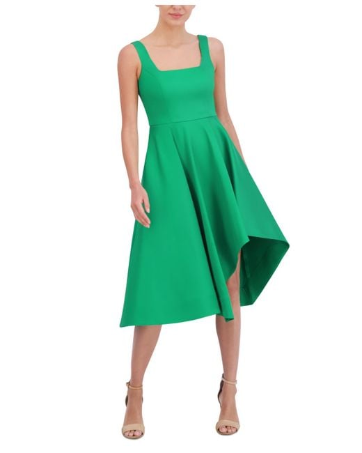 Eliza J Green Asymmetrical Midi Dress