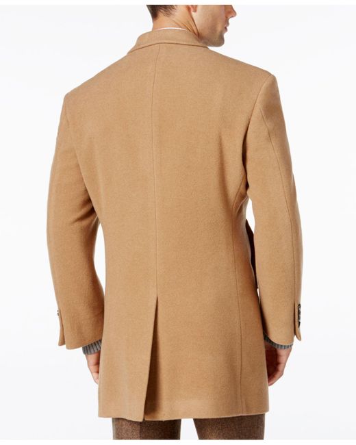 Calvin Klein Wool Men's Prosper Extra-slim Fit Overcoat in Camel ...