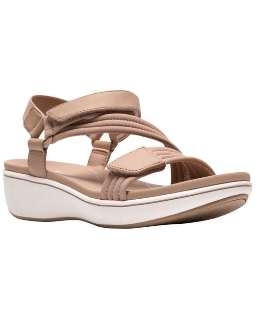 Clarks White Cloudsteppers Round Toe Wedge Als