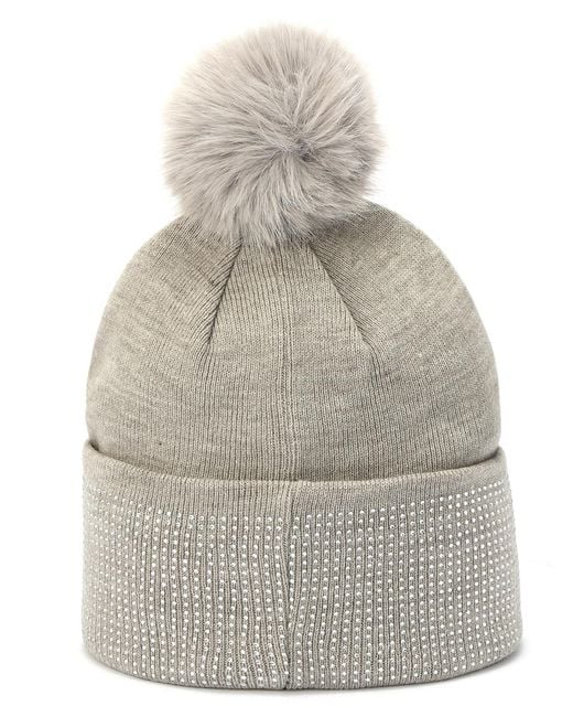 Michael Kors Gray Michael Fine Crystal Cuff Hat