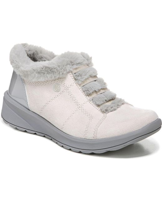 bzees golden fur trim washable slip on sneakers