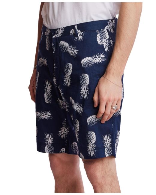 Paisley & Gray Blue Felix Slim Fit Pineapple Print 8-1/2" Shorts for men