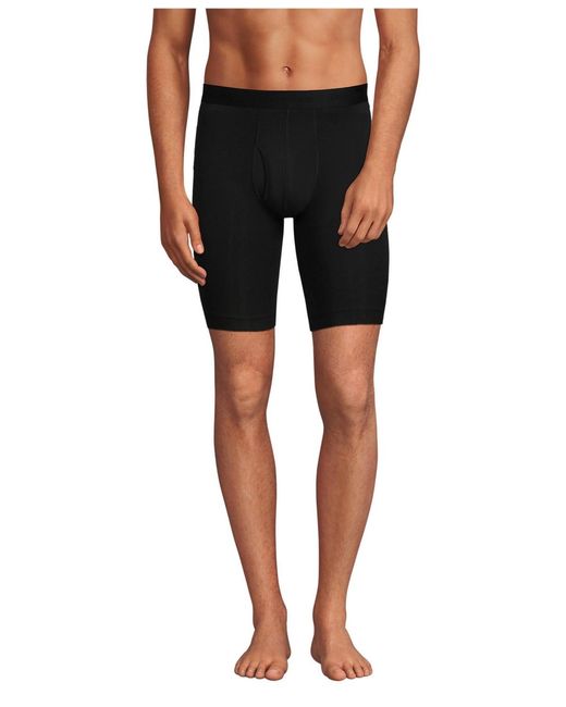 Lands' End Black Longer Flex Performance Boxer Brief 3 Pack for men