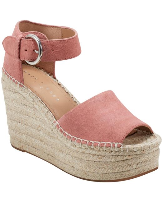 Marc Fisher Pink Alida High Platform Espadrille Wedge Sandals