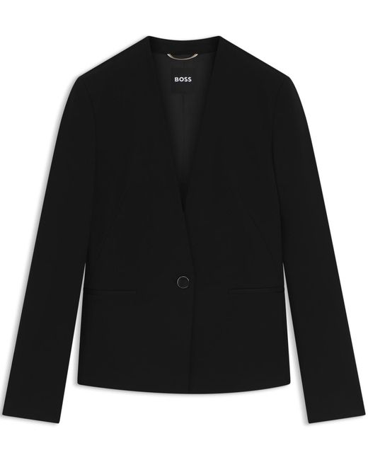 Boss Black Boss By Collarless Regular-fit Jacket