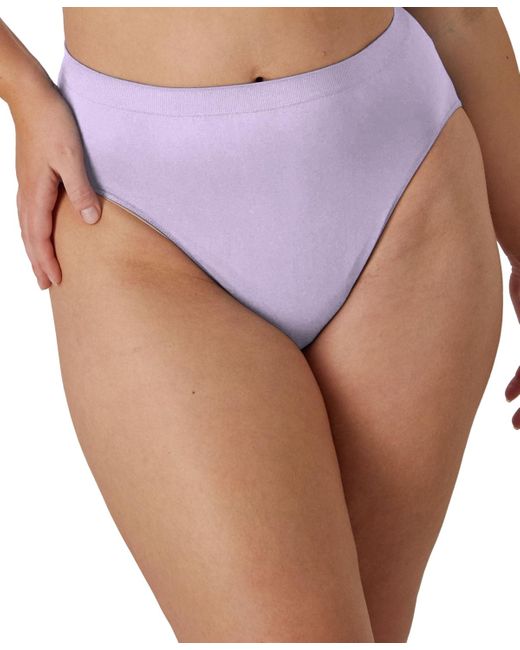 Bali Purple Comfort Revolution Microfiber Hi Cut Brief Underwear 303j