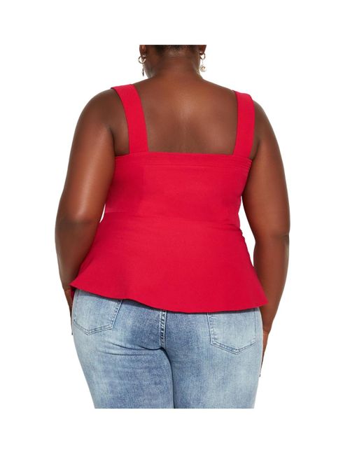 City Chic Red Plus Size Sassy Class Top